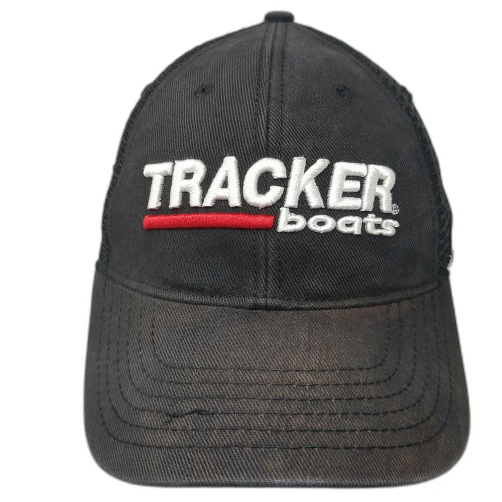 Tracker Boats Trucker Hat Black One Size Snapback Mesh Fishing Side Patch Logo